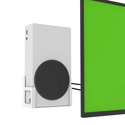 Immagine di Monzlteck Supporto da parete per Xbox Series S, in metallo verticale appendere alla con pulsante di alimentazione sinistra/destra, staffa mensola a XSS