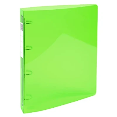 Immagine di Exacompta 51771E 1 Raccoglitore Polipropilene Traslucido Glossy 0.7 mm Iderama PP 4 Anelli Tondi 30 Dorso 40 F.to Esterno 26.8x32 cm per A4 Maxi Colore: Verde Anice