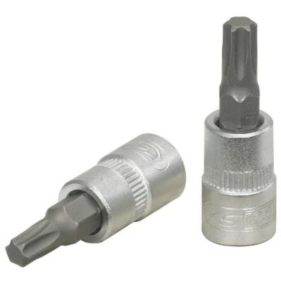 Immagine di KS TOOLS 911.1444 E Serie di bussole DIN3120, ISO1174 T20 Acciaio al cromo vanadio Torx zigrinato