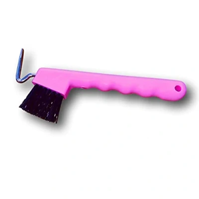 Immagine di Raschietto per cavalli, asini, capre, zoccolo con spazzola extra stabile e impugnatura ergonomica (rosa (2X))