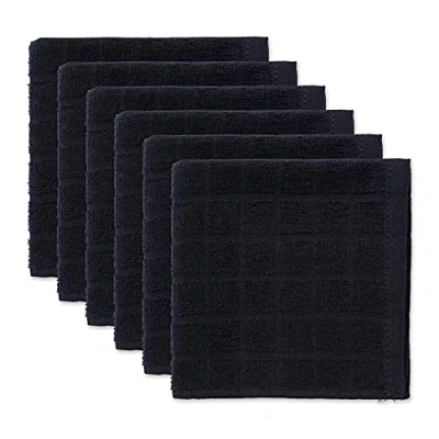 Immagine di DII 100% Cotone, Lavabile in Lavatrice, Ultra Assorbente, Basic Everyday 30,5 x cm Spugna da Cucina Strofinacci, Windowpane Design, Set di, Melanzana Canovaccio Solid Black