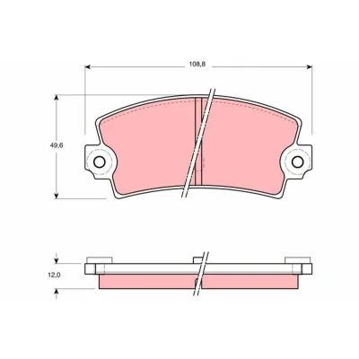 Immagine di TRW GDB155 Kit pastiglie freno Non predisposto per contatto segnalazione usura LANCIA: Beta H.P.E., Coupe, Montecarlo