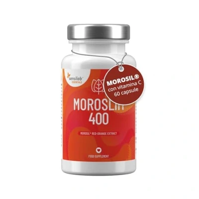 Immagine di Morosil Capsule da 400 mg, con vitamina C per un effetto antiossidante e pepe nero migliore assorbimento, dosaggio elevato Vegano, 60 Capsule, Moroslim Sensilab