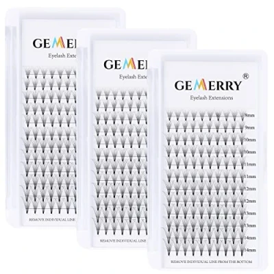 Immagine di 3pcs Extension Ciglia 10D a Ciuffetti Volume Russo 0.07 D curl 8 14mm mix Seta Professionali Premade Lashes di GEMERRY (10D 0.07D x3)