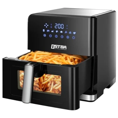 Immagine di Friggitrice ad Aria Calda con Experience Window, 7,5Litri Air Fryer, Senza Olio 8 Modalità Preimpostate, Pannello Touch a LED, Timer, Controllo Della Temperatura, 1700W