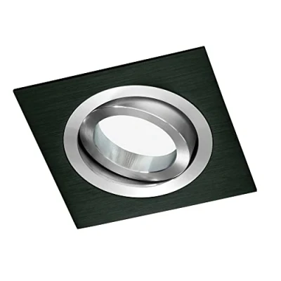 Immagine di Wonderlamp W E000008 Classic Kit di faretto da incasso quadrato, Portalampade incluso: GU10, 9 x 2,5 cm, colore nero, alluminio