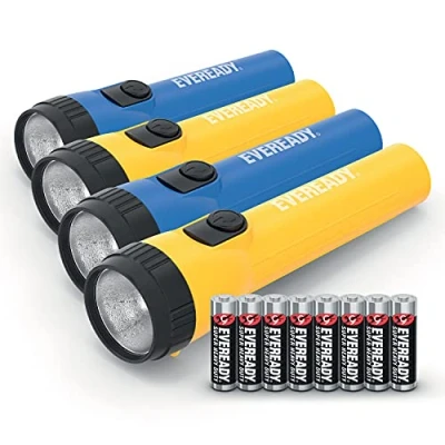 Immagine di Energizer, Eveready torcia a LED, Luce LED lunga durata, portatile per uso generale ed emergenze, blu e gialla, ‎18 x 4 7,9 centimetri; 160 grammi, confezione da
