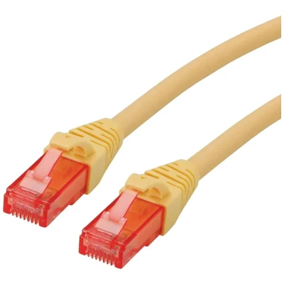 Immagine di Roline 21.15.2521 RJ45 cavo di rete, patch CAT 6 U/UTP 1.00 m Giallo non schermato, Privo alogeni, Ritardante fiamma 1 pz.
