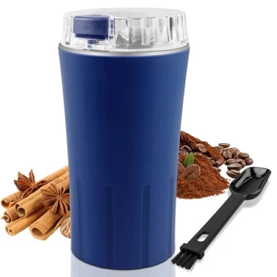 Immagine di Macina Caffe&#039; Elettrico Macinacaffè Elettrico: Macinino Caffè 300W, Spezie con Lama in Acciaio Inossidabile, Coffee Grinder, per Semi di Lino, Pepe, Sale, Noci, Cereali