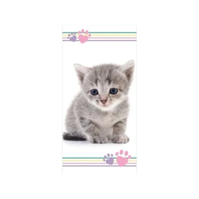 Immagine di APTEX Asciugamano da bagno con gatto, 70 x 140 cm, multicolore