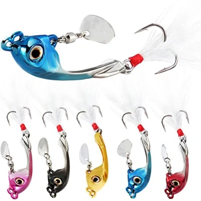 Immagine di Sougayilang Esche da pesca affondanti in metallo Spinner Bait Micro Jigging E 6,5 cm/11,9 g 5PCS con scatola