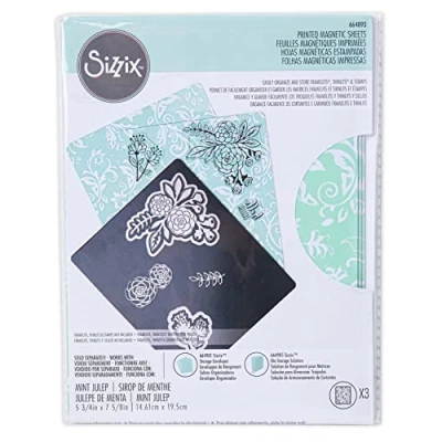 Immagine di Sizzix Fogli magnetici stampati Storage 5 3/4&quot; x 7 5/8&quot; Confezione da 3, 664893