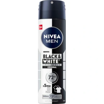 Immagine di Nivea Men Invisible for Black &amp; White 48h Anti Perspirant Antyperspirant w Aerozolu Dla mężczyzn 250ml