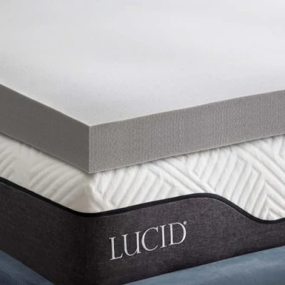 Immagine di LUCID 10 cm Topper in memory foam con gel rinfrescante e fibra di bambù, Singolo 90x190