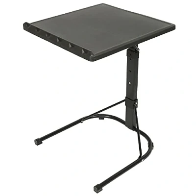 Immagine di Scrivania per Laptop, Tavolino da Divano Laterale Porta PC con Altezza Regolabile e Ruote, Supporto Computer Casa Ufficio, Metallo Legno 43 * 69 cm (nero)