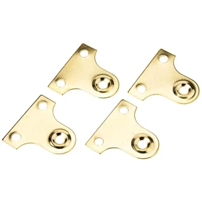 Immagine di Merriway BH02268 Placchetta con Fori per Vetro, Finitura Anodizzata Ottone, Bianco, 38 mm, Set di 4 Pezzi