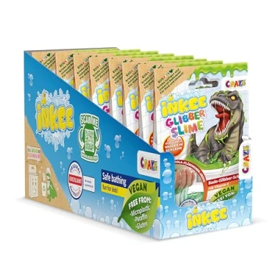 Immagine di INKEE Confezione da 10 Slime per la Vasca Bagno, Verde al Profumo di Cola, Trasforma l&#039;Acqua in Slime, Include Sali Schiaccianti Che Esplodono, 25 Litri Acqua Ogni