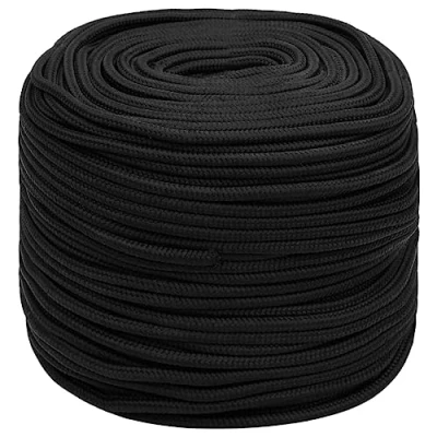 Immagine di vidaXL Corda Marina Completamente Nera 10 mm 25 m in Polipropilene, per Barca, Intrecciata, a Spirale, Corde Barche,
