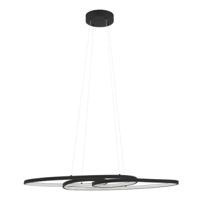 Immagine di EGLO Gianella Lampada a sospensione LED, per tavolo da pranzo, sala in metallo nero e plastica bianca, colore luce bianco caldo