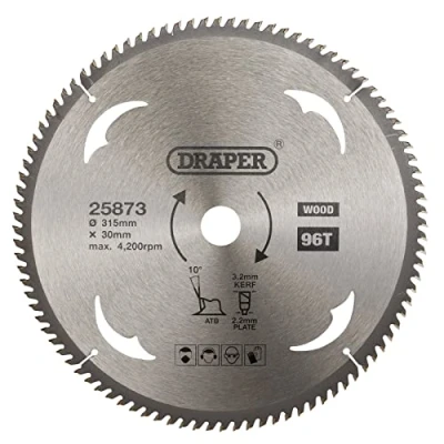Immagine di Draper 25873 TCT Lama circolare per legno, 315 x 30 mm, 96T, argento, taglia unica
