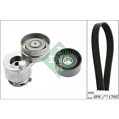 Immagine di INA 529 0124 10 Kit cinghie Poly V Controllare corsa libera generatore ed ev. sostituire RENAULT: MASTER 2 Kasten, LAGUNA Grandtour, TRAFIC Bus