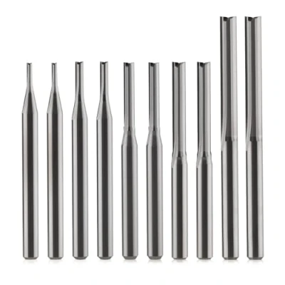 Immagine di 1/8 Pollice Straight Router Bits Set (CED 1.0mm 1.5mm 2.0mm 2.5mm 3.175mm) Fresa Cutter 2 Flauti Doppio Bordo CNC Taglio Acciaio al Tungsteno per Legno MDF Acrilico