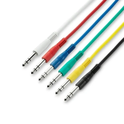 Immagine di Adam Hall Cables 3 STAR BVV 0060 Set di 6 cavi patch 6,3 mm Jack Stereo 0,60 m