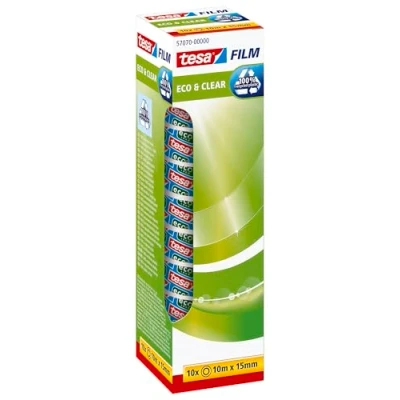 Immagine di tesa tesafilm 57070 00000 01 Pellicola adesiva Eco &amp; Clear Trasparente (L x L) 10 m 15 mm pz.