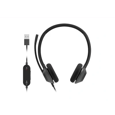 Immagine di Cisco Cuffie serie 322Q USB biaurali con padiglione esterno e cavo, controller Microsoft Teams A, colore carbon black, due anni di garanzia limitata (HS W C USB)