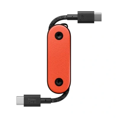 Immagine di Native Union Pocket Cable 60W Cavo di Ricarica Portatile Rinforzato Intrecciato USB C verso Compatibile con iPhone 16, 16 Pro, Pro Max, iPad Air, S24, Flip 5, Fold 5 (Oxyfire)