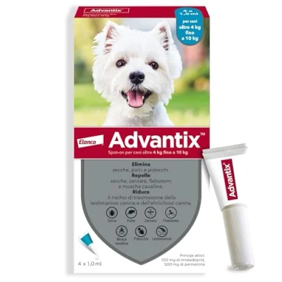 Immagine di Advantix Spot On per Cani da 4 a 10 Kg Pipette antiparassitarie monodose 1 ml