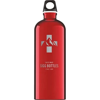 Immagine di Sigg Mountain Red Borraccia Alluminio (1 L), Ermetica e Priva di Sostanze Nocive, Acqua Leggerissima in