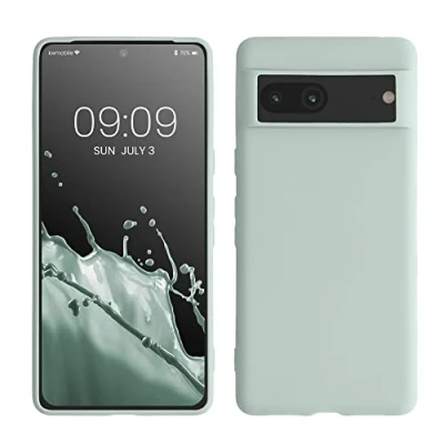 Immagine di kwmobile Custodia Compatibile con Google Pixel 7 Cover Back Case per Smartphone in Silicone TPU Protezione Gommata menta freddo