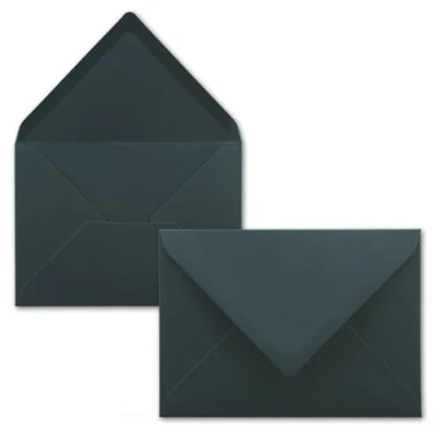Immagine di 100x Buste B6 17,5 x 12,5 cm nero blu colla umida con lembo a punta 120 g/m² per matrimoni, biglietti d&#039;auguri, inviti