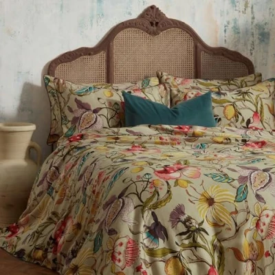 Immagine di Edinburgh Weavers Morton Set copripiumino in rasa di cotone premium floreale
