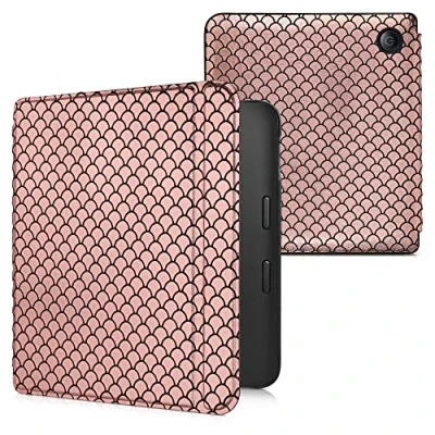 Immagine di kwmobile Custodia eReader Compatibile con Kobo Libra 2 Cover eBook Reader Flip Case rosa/nero Motivo Brillante Rosa Nero