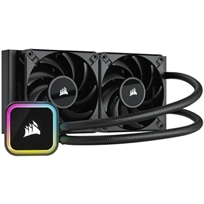 Immagine di Corsair iCUE H100i RGB ELITE Sistema di raffreddamento a liquido per CPU (Ventole AF Series FDB da 120 mm, Radiatore 240 Socket LGA 1700, 1200, 115X, 2066 e AM4) Nero