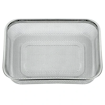 Immagine di Del Scolapasta Rettangolare Scolatutto di Acciaio Inossidabile Colino Microforato 30 x 23 cm