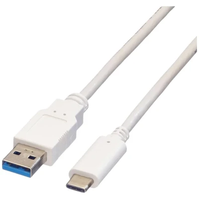 Immagine di Value Cavo USB 3.2 Gen1 (USB 3.0) Spina A, C® 0.50 m Bianco Schermato 11.99.9010