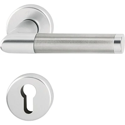 Immagine di HOPPE pulsante Set di Amsterdam con rosone PZ cilindro, argento anodizzato/acciaio inox, 3286702
