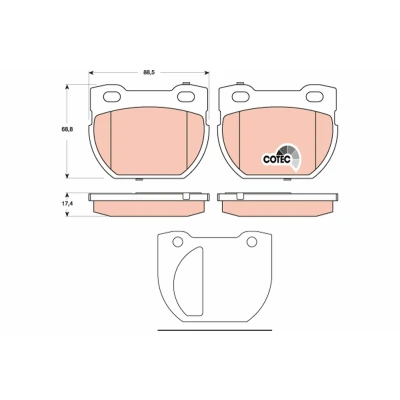 Immagine di TRW COTEC GDB1666 Kit pastiglie freno Non predisposto per contatto segnalazione usura LAND ROVER: Defender SUV, Pick up, SUV Cabrio