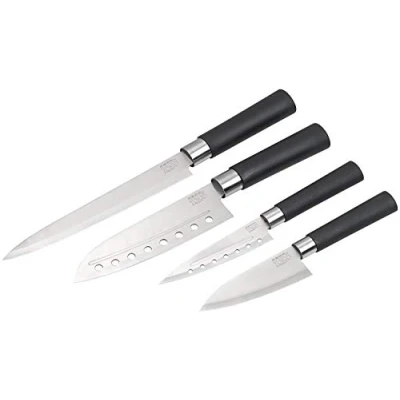 Immagine di TokioKitchenWare Set di coltelli da cucina coltelli: 4 in acciaio inossidabile (Coltello domestico, cucina, Blocco coltelli)