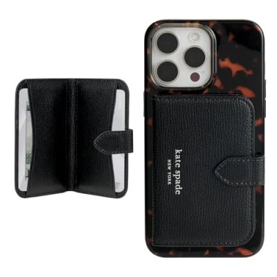 Immagine di Kate Spade New York Morgan Portafoglio/porta carte di credito magnetico, compatibile con telefoni e custodie MagSafe, colore: nero notte