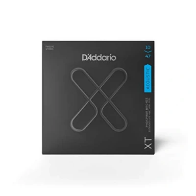 Immagine di D&#039;Addario Corde Chitarra Acustica per Coated XTAPB1047 12, XT in Fosforo Bronzo, Scalatura Leggera 12 Corde, 10 47