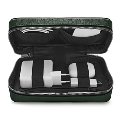 Immagine di Woolnut Organizzatore Tech in pelle, Verde, Accesories, moderno