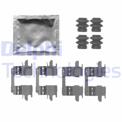Immagine di DELPHI LX0723 Kit accessori, Pastiglia freno NISSAN: Juke, NV200 / Evalia Bus, Pulsar Hatchback, FORD USA: Edge Mk2