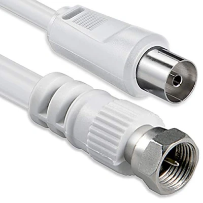 Immagine di 1aTTack cavo per antenna satellitare coassiale connettore F da maschio a femmina, doppia, tripla o quadrupla schermatura, 75 db/85 db/100 db/110 db/120 db/125 db