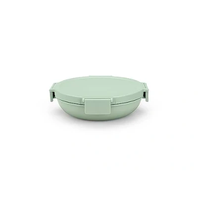 Immagine di Brabantia Make &amp; Take Lunch Box Rotondo 1L Design Piatto Chiusura Ermetica Coperchio a Scatto Adatto per Congelatore Lavastoviglie nel Microonde Jade Green
