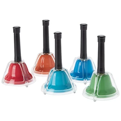 Immagine di Percussion Workshop CB5 Campanelle manuali, 5 pezzi, multicolore