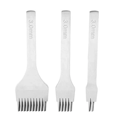 Immagine di Hilitand 2.7mm / 3.0mm 3.38mm 3.85mm Diamond Lacing Stitching Set scalpello 2/5/10 Punch Prong di Strumenti in Acciaio Bianco(3.0mm)